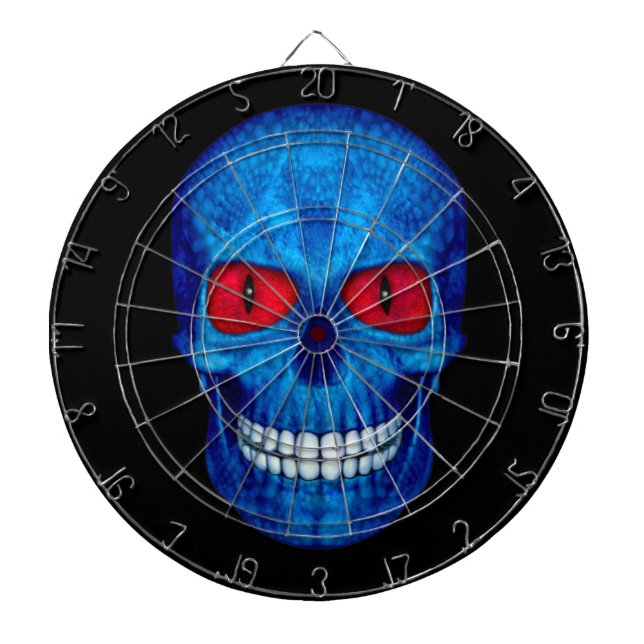 Red White Blue USA Zombie Skull Cage Dartboards (Front)