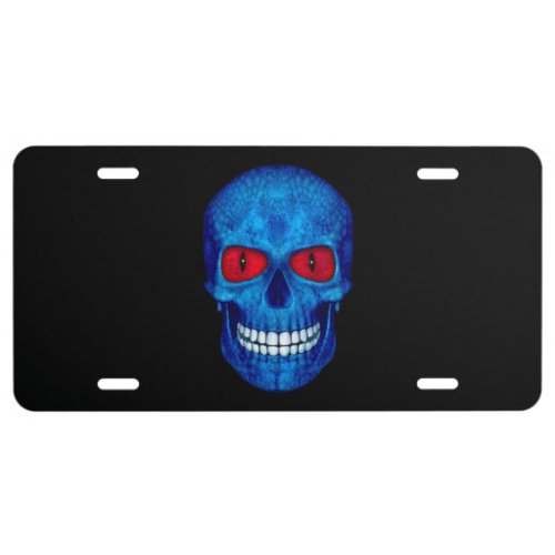 Red White Blue USA Zombie Skull   License Plates