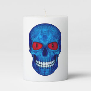 Red White Blue USA Zombie Skull Pillar Candles