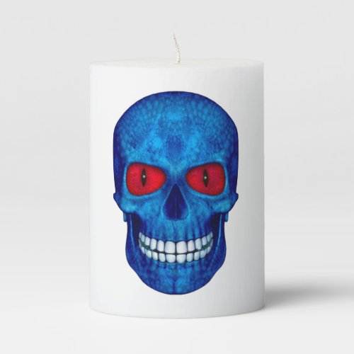 Red White Blue USA Zombie Skull  Pillar Candles