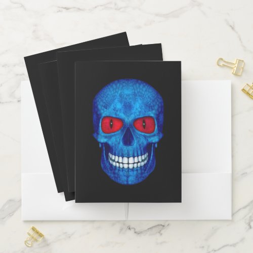 Red White Blue USA Zombie Skull  Pocket Folders