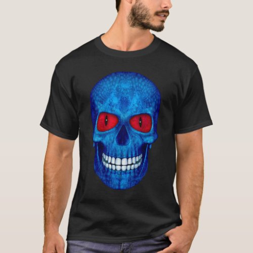 Red White Blue USA Zombie Skull  T_Shirt