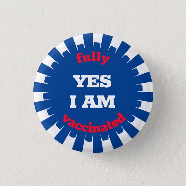 Red White Blue Vaccination Button
