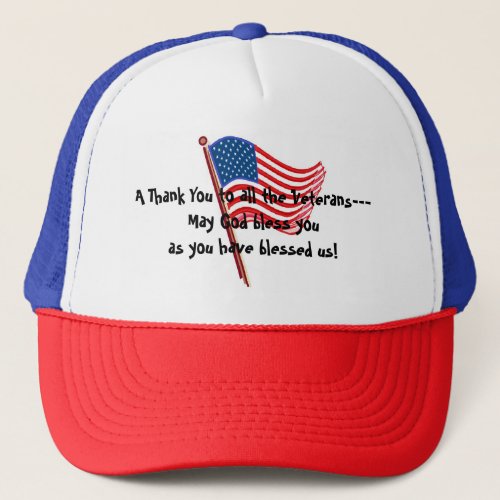 Red White Blue Veterans Trucker Hat