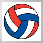 Red White Blue Volleyball Poster at Zazzle