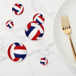 red white blue volleyball team colors sports party confetti