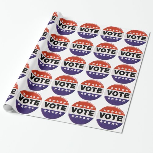 Red White  Blue Vote Design Wrapping Paper