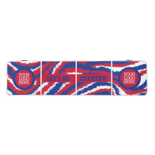 Red White Blue Wave Sports Team Beer Pong Table