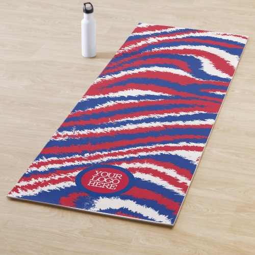 Red White Blue Waves Sports Team And Cheer Mat