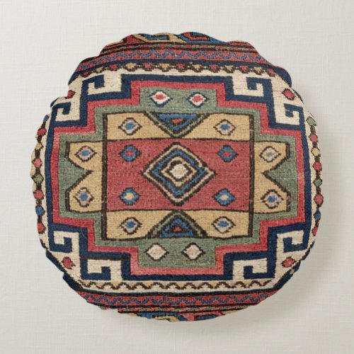 Red White Blue Western Lone Star Dallas  Round Pillow