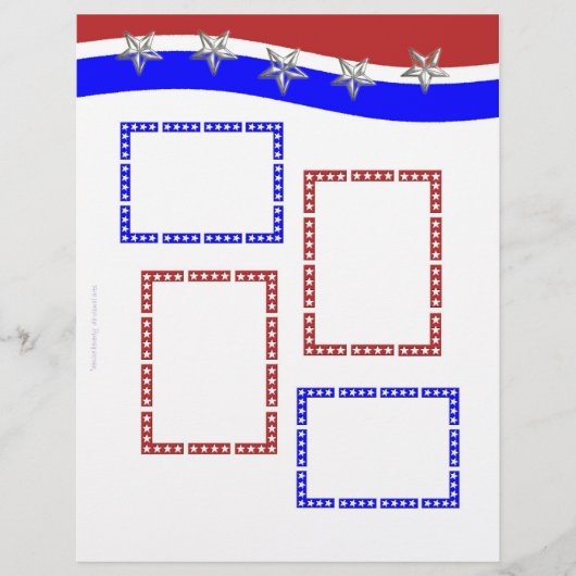 Red White & Blue with Frames & Stars (Front)