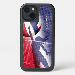 red white blue women's volleyball iPhone 13 case