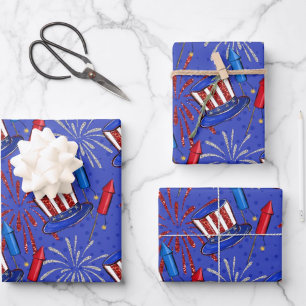 Red, White, & Blue Wrapping Paper Sheets