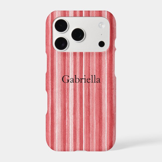 Red White Blush Pink Stripes   Case-Mate iPhone Case (Back)