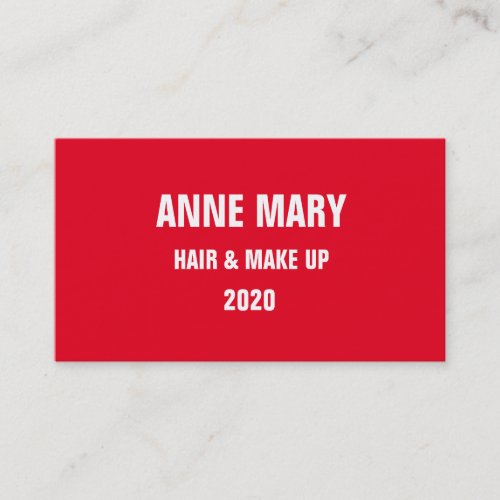 Red White Bold Hair  Make Up Stylish Modern Business Card