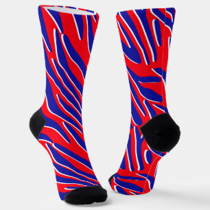 Red, White & Bold Tiger Stripe Crew Socks
