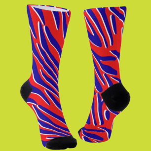 Red, White & Bold   Tiger Stripe Crew Socks