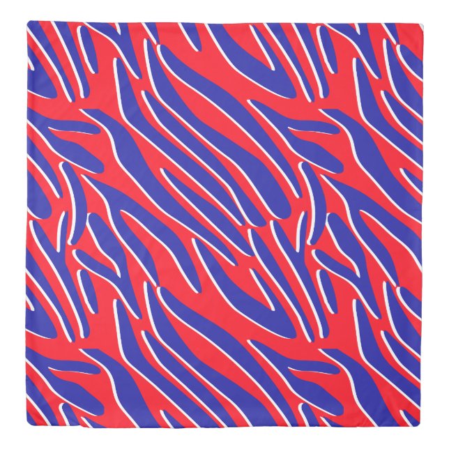 Red, White & Bold | Tiger Stripe Duvet Cover (Front)