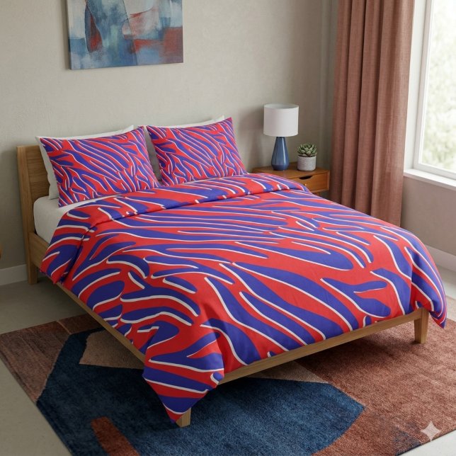 Red, White & Bold | Tiger Stripe Duvet Cover (Creator Uploaded)
