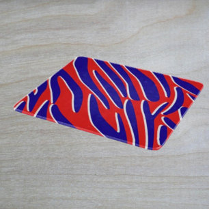 Red, White & Bold   Tiger Stripe Glass  Cutting Board