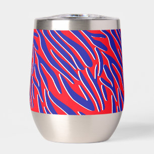Red, White & Bold Tiger Stripe Stemless Thermal Wine Tumbler