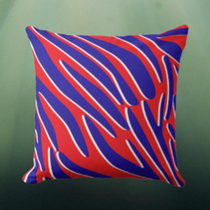 Red, White & Bold   Tiger Stripe Throw Pillow