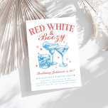 Red White Boozy 4th of July Birthday Invitation<br><div class="desc">Red White Boozy 4th of July Birthday Invitation</div>