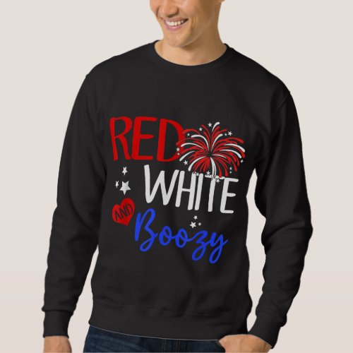 Red White  Boozy 4th of July USA Jesus Patriotic  Sweatshirt