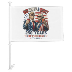 Red White Boozy Trump George Washington 250 Car Flag