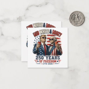Red White Boozy Trump George Washington 250 Note Card