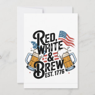 Red White & Brew Est 1776 4Th of July 250th USA Holiday Card