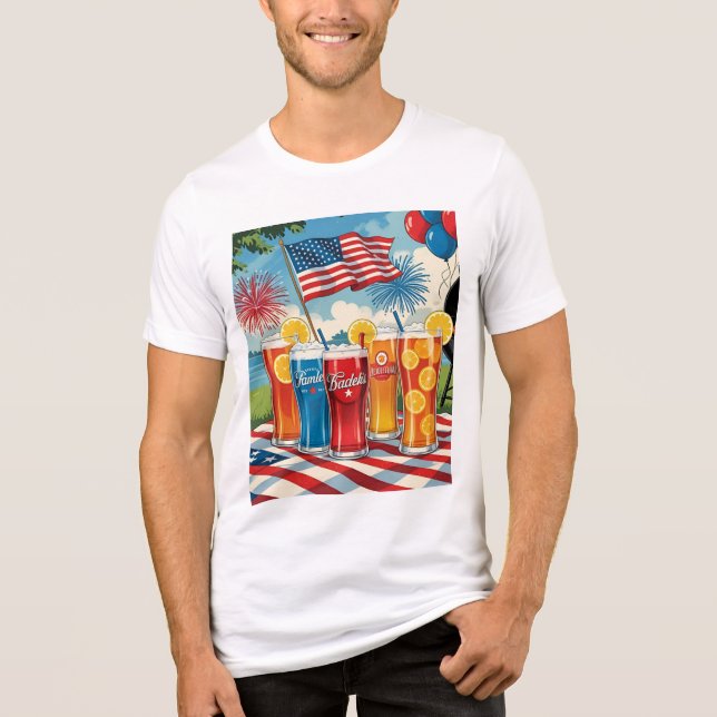 Red White & Brew – Funny 4th of July Beer  Tri-Blend Shirt (Front)