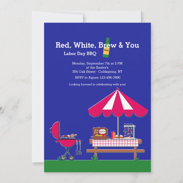 Red White Brew & You Invitation (Front)