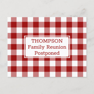 Red White Buffalo Check Postponed Family Reunion Announcement Postcard