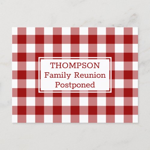 Red White Buffalo Check Postponed Family Reunion Announcement Postcard