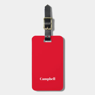 Red white business sharp acrylic luggage tag