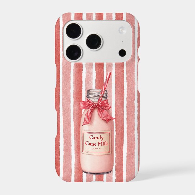 Red White Candy Cane Drink Stripes   iPhone Case (Back)