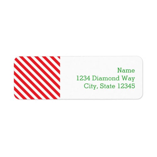 Red White Candy Cane Holiday Address Labels