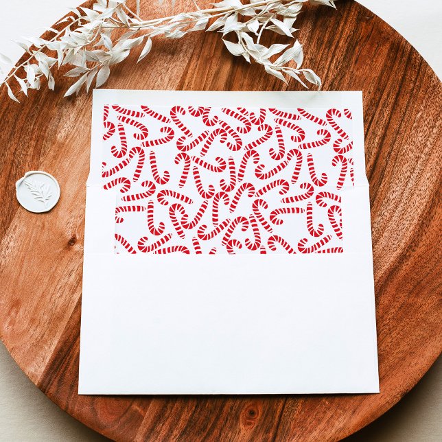 Red & White Candy Cane Pattern Christmas Envelope Liner (Creator Uploaded)