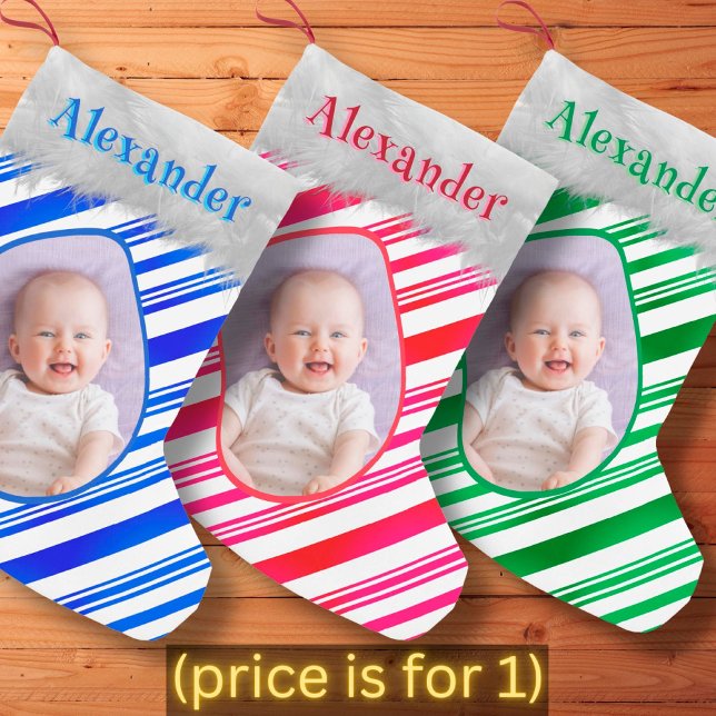 Red White Candy Cane Pattern Classic Christmas Fun Small Christmas Stocking (Creator Uploaded)