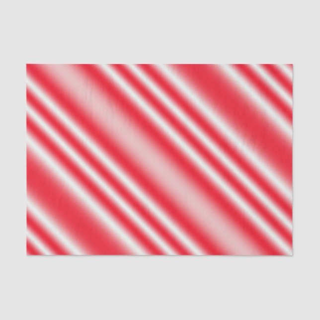 Red & White Candy-Cane Striped Tissue Paper (Front)