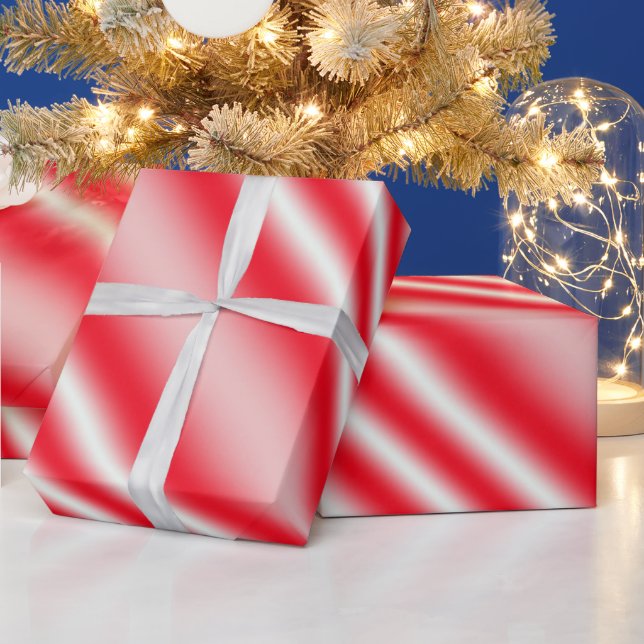 Red & White Candy-Cane Striped Wrapping Paper (Holidays)
