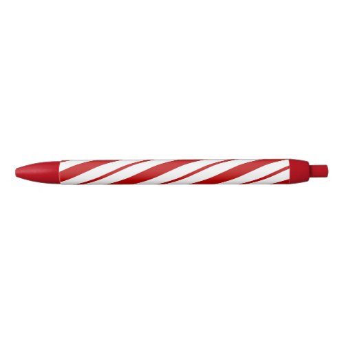 Red  White Candy Cane Stripes Christmas Black Ink Pen