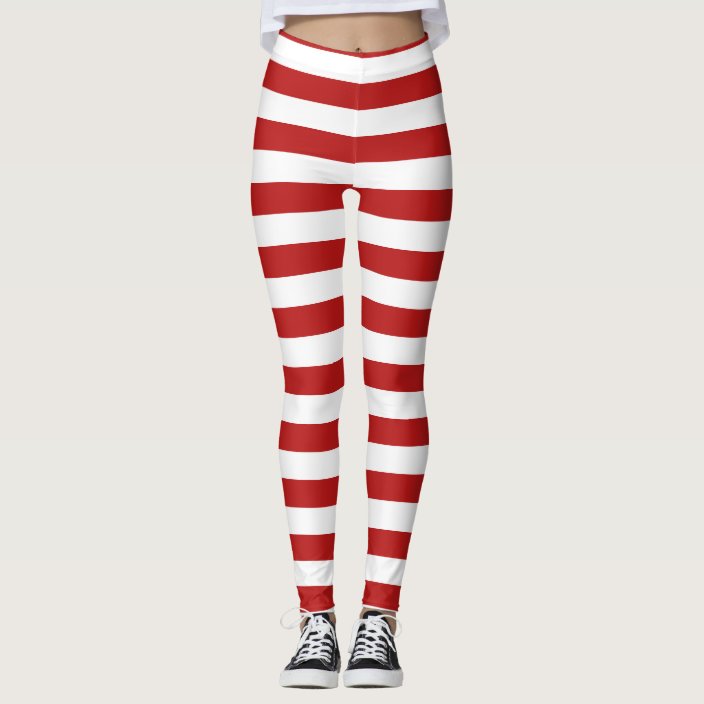 red and white leggings