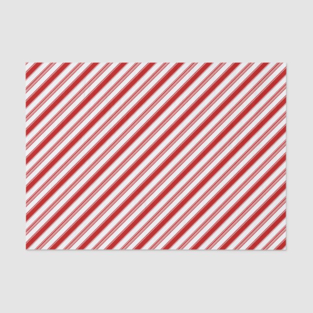 Red & White Candy Cane Stripes (large scale) Tissue Paper (Front)