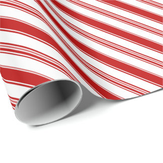Red & White Candy Cane Stripes (large scale) Wrapping Paper