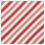 Red &amp; White Candy Cane Stripes (medium scale) Fabric