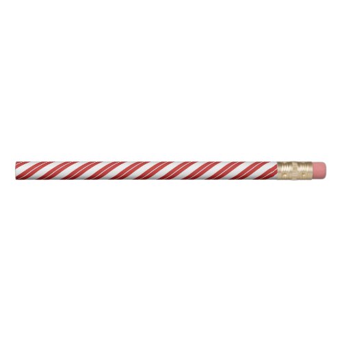 Red  White Candy Cane Stripes Pencil
