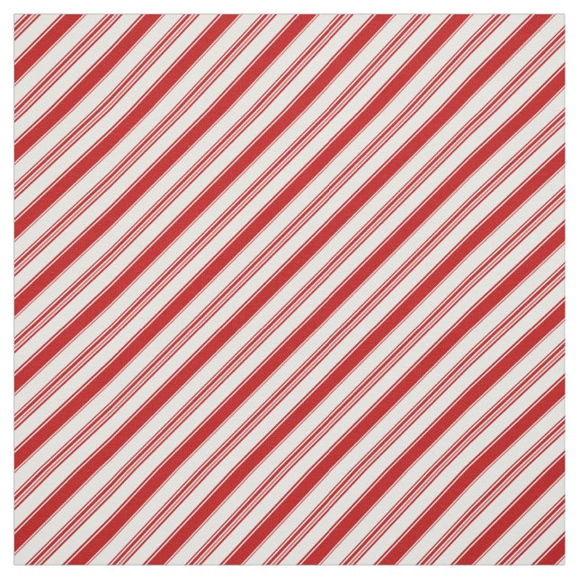 Red & White Candy Cane Stripes (small scale) Fabric (Swatch)
