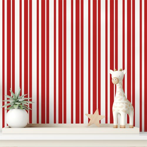 Red &Amp;Amp; White Candy Stripe Wallpaper